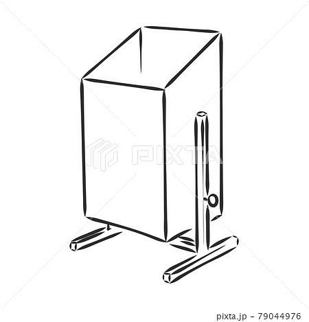 recycle bin vector and illustration, hand drawn, sketch style, isolated on white background. 79044976