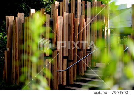 都心にある快適な空間　綺麗なった木製公衆トイレがる鍋島松濤公園 79045082