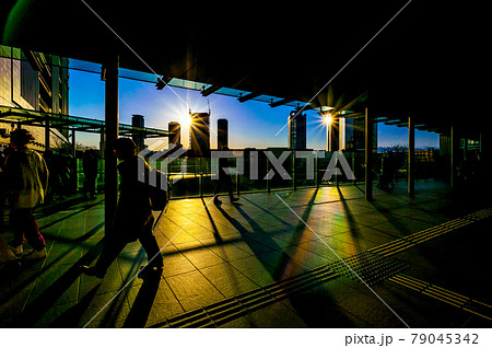 反射光とシルエット、大阪駅からグランフロントへの通路、3月、8日、日本 反射光とシルエット、大阪駅からグランフロントへの通路、3月、8日、日本 79045342