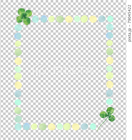 Watercolor polka dot and four-leaf clover frame 79045422