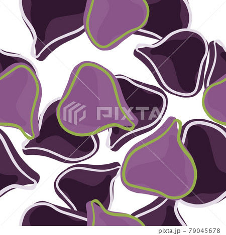 Summer food seasonal seamless pattern with purple random fig ornament. Isolated organic print. 79045678