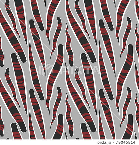 Simple minimal red snake plant leaves tropical seamless pattern. Gray background. Simple minimal red snake plant leaves tropical seamless pattern. Gray background. 79045914