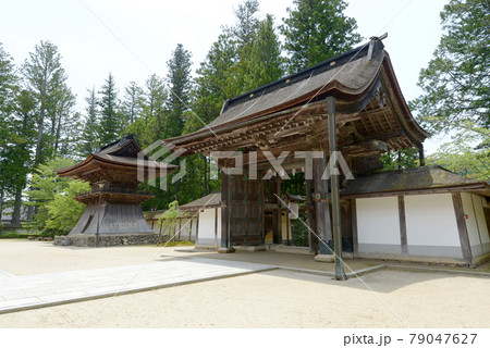高野山金剛峯寺 正門と鐘楼 和歌山県高野町 高野山金剛峯寺 正門と鐘楼 和歌山県高野町 79047627