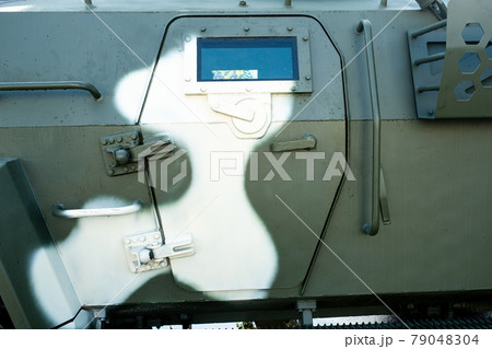 Military armored SUV of green color.Military concept Military armored SUV of green color.Military concept 79048304