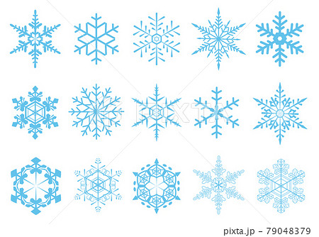 雪の結晶のベクターイラストアイコンセット 79048379