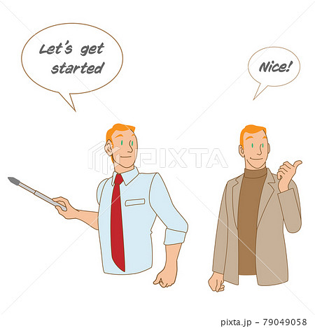 指し棒を持った白人講師の素材 79049058