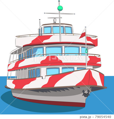 Passenger lake ship sailing along the lake. Passenger lake ship sailing along the lake. 79054540