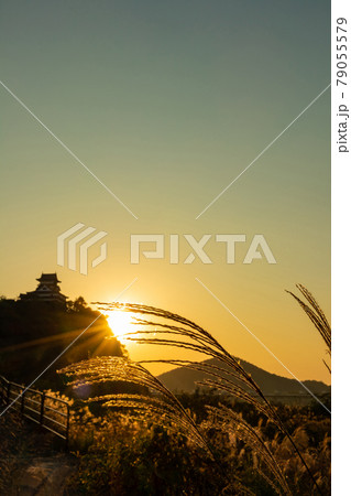 夕陽に染まる、国宝犬山城〈愛知県犬山市〉 夕陽に染まる、国宝犬山城〈愛知県犬山市〉 79055579