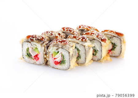 hot sushi california on a white background isolated 79056399