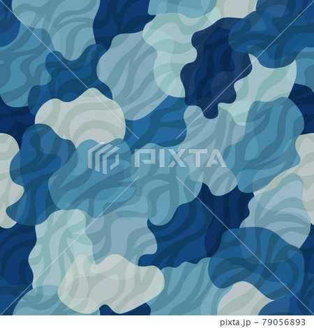 Camouflage pattern background. Classic clothing style masking camo repeat print 79056893