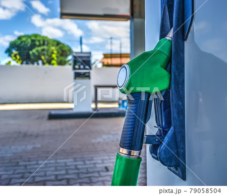 Unleaded fuel nozzle close up 79058504