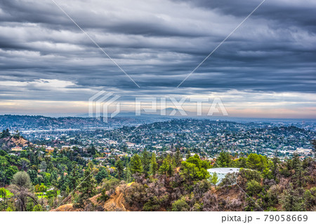 Overcast sky over Los Angeles 79058669