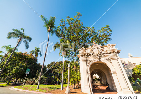 Historic arcade in Balboa park 79058671