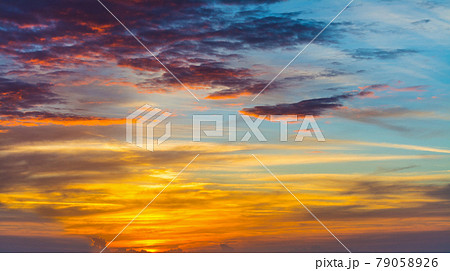 Dramatic sky with clouds at sunset 79058926
