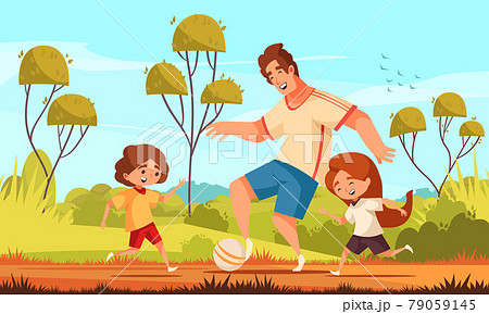 Football Playing Dad Composition 79059145