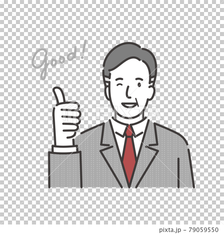A middle-senior businessman who gives a good sign and winks 79059550