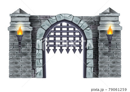 Castle Wrought Iron Vector Gate Illustration Stock Illustration