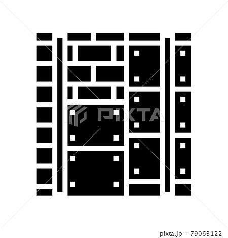 installation mineral wool on aluminum frame glyph icon vector illustration 79063122