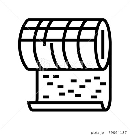 metallic mineral wool roll line icon vector illustration 79064187