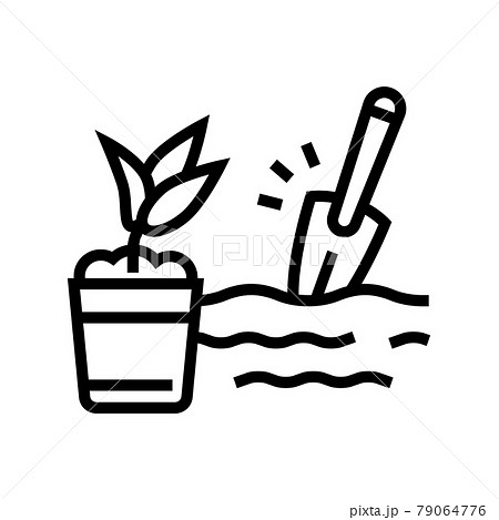 gardening elderly people occupation line icon vector illustration gardening elderly people occupation line icon vector illustration 79064776