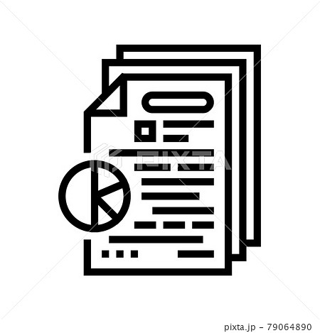 researching financial audit and chart line icon vector illustration 79064890