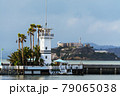 Lighthouse with Alcatraz island on the background in San Francisco 79065038