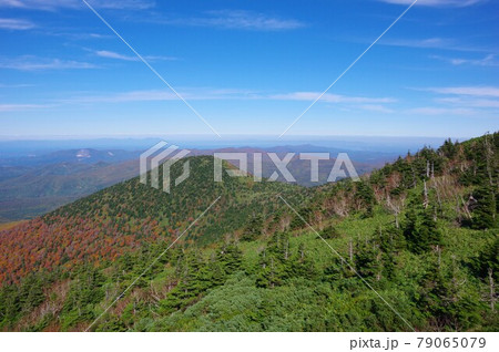 青森県 紅葉時期の八甲田ロープウェー山頂公園駅展望台から見た下北半島と陸奥湾 青森県 紅葉時期の八甲田ロープウェー山頂公園駅展望台から見た下北半島と陸奥湾 79065079