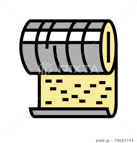 metallic mineral wool roll color icon vector illustration 79065744