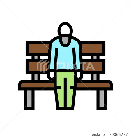 elderly man sitting on bench color icon vector illustration elderly man sitting on bench color icon vector illustration 79066277