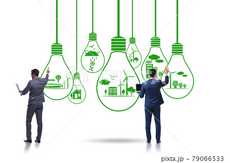 Think green ecological concept with businessman 79066533