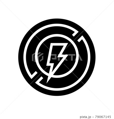 lightning prohibition sign glyph icon vector illustration 79067145