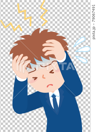 Male student with a headache 79067491