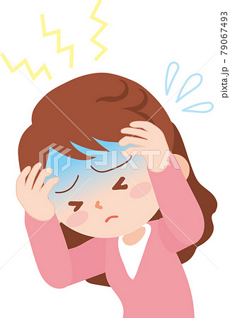 頭が痛い女性 79067493