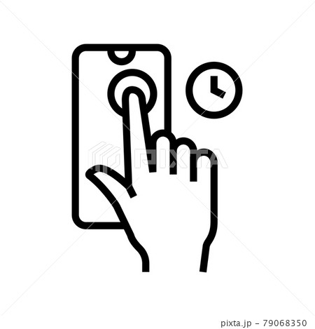 press and holding phone display line icon vector illustration press and holding phone display line icon vector illustration 79068350