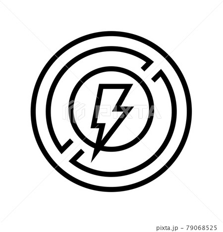 lightning prohibition sign line icon vector illustration 79068525