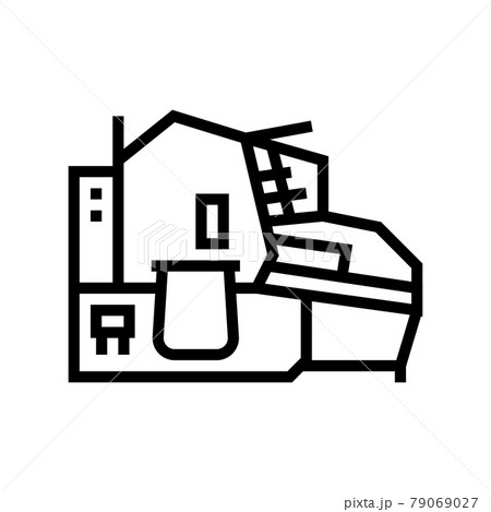 chicken meat manufacturing factory machine line icon vector illustration 79069027