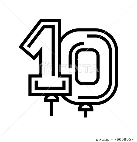 numbers balloon line icon vector illustration numbers balloon line icon vector illustration 79069057