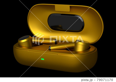 3D rendering of wireless earphones for workouts or listening streaming servicess 79071170