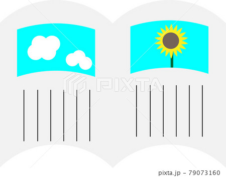 夏休みの宿題の絵日記のアイコンイラストのイラスト素材