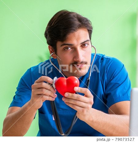 Doctor student explaining heart problems 79073527