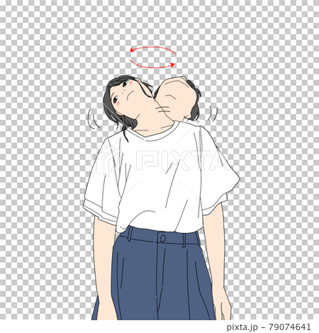 首を回してをストレッチする女性 79074641