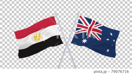 エジプトとオーストラリアの旗 79076716