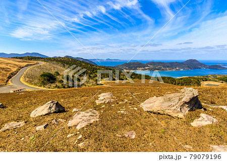 川内峠の野焼き後 【長崎県平戸市】 川内峠の野焼き後 【長崎県平戸市】 79079196