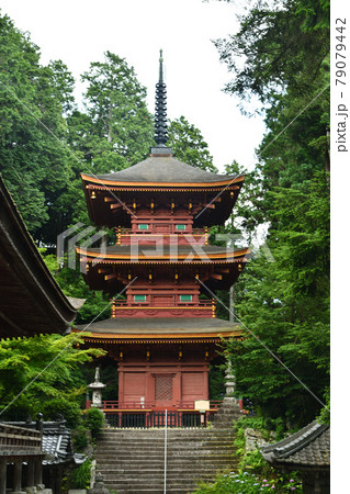 姨綺耶山 長命寺　三重塔（重要文化財）【滋賀県近江八幡市長命寺町】　 79079442