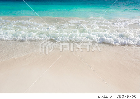 Sea shore on the Caribbean beach in the Area Hoteleria in Cancun. 79079700