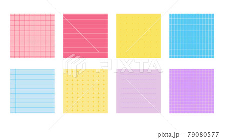 Flat colored notebook paper notes set vector 79080577