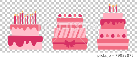 Strawberry cake set 79082875