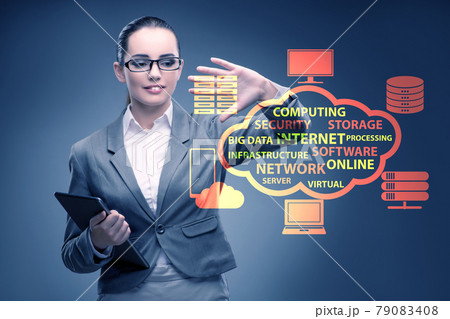 Cloud computing in technology concept Cloud computing in technology concept 79083408