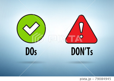 Concept of choosing between dos and donts Concept of choosing between dos and donts 79084945
