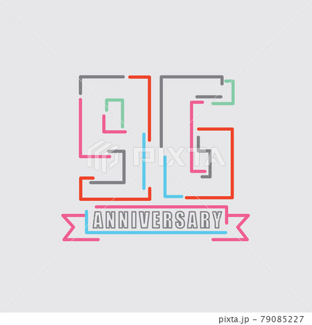 96th Years Anniversary Logo Birthday Celebration Abstract Design Vector Illustration. 79085227